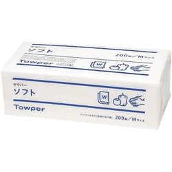 ペーパータオル タウパー ソフトMサイズ 中判 200枚×25束入 KTO2601