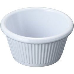 メラミン ラメキンリブ付 0382A (ホワイト) PLM0701