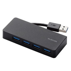 USBハブ3.0 ケーブル収納タイプ バスパワー 4ポート ブラック U3H-K417BBK