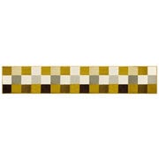 休足力インテリアマット 45×252 ブロックブラウン