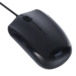 有線 静音 3ボタン BLUE LED マウス ブラック MUS-UKT124BK