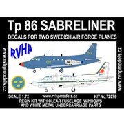 RVH72076 [1/72 Tp86 セイバーライナー スウェーデン空軍 デカール2種 フルレジン製キット]