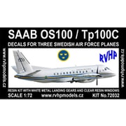 RVH72032 [1/72 サーブ OS100/Tp100C スウェーデン空軍 デカール3種 フルレジン製キット]