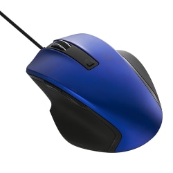BlueLED 有線マウス Z 5ボタン Mサイズ ブルー MUS-UKF130BL