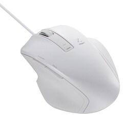 BlueLED 有線マウス Z 5ボタン Mサイズ ホワイト MUS-UKF130W