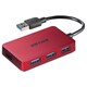 USB3.0バスパワーハブ 4ポートタイプ レッド BSH4U100U3RD