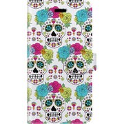 手帳ケース iPhone 7用 Girls closet Sugar skull