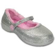 crocs karin sparkle lined clog kids C9 [クロックス カリン スパークル ラインド クロッグ キッズ 16.5cm Silver]