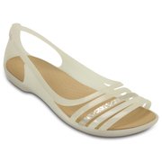 クロックス イザベラ ワラチェ フラット レディース 25cm オイスター Crocs Isabella Huarache Flat Oys W9