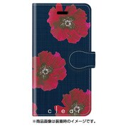 手帳ケース iP7 Clear レッドフラワー NV [iPhone 7 ケース]