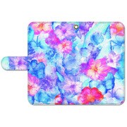 手帳型ケース Xperia XZ用 Watercolor flower2