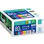 互換リサイクルインクカートリッジ エプソン IC6CL80L 6色パック ECI-E80L-6P