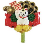 日本のおみやげマグネット 熊手(招き猫)