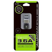 PJ-1404 [3.6A 2ポート アルミ USBソケット BK]