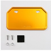 アルミナンバープレートホルダー Mサイズ (原付用山型) ゴールド 77050