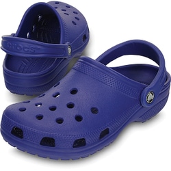 blue and purple crocs