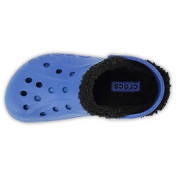 blue lined crocs