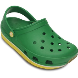 green and yellow crocs
