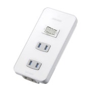 電源タップ 3個口 壁 直挿し 一括スイッチ ほこりシャッター付き 2P ホワイト TAP-B52W