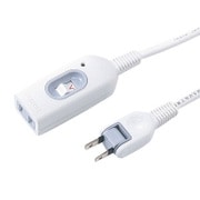 電源タップ 1個口 2m 延長コード コンセント 一括スイッチ付き 電源コード 折りたたみ式プラグ 2P 手元スイッチ ホワイト TAP-B7-2N