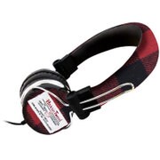 ハリスツイード ヘッドホン Red Gunclub check caht0003-hhp01