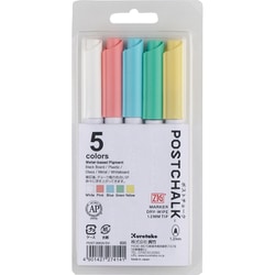 ポストチョークマーカー ドライタイプ 1.2mm芯 5色セット POST-990A/5V