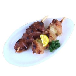 サンプルストラップ 焼き鳥 2本 皿付き