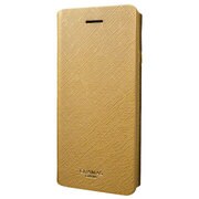 CLC266GL [iPhone 7 レザーケース（合皮） GRAMAS COLORS “Quadrifoglio” Leather Case CLC266 ゴールド]