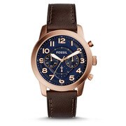 FOSSIL（フォッシル） Pilot 54 Chronograph Dark Brown Leather Watch FS5204