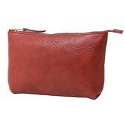 日本製 革ポーチ レッド BS-9004