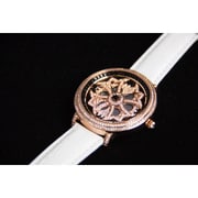 腕時計 クロスゴールドベゼル 本体ホワイト×ベルトクロ