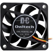 ケース用DCファン 2ボールベアリング 60mmサイズ 15mm厚 ブラック OWL-FE0615LL-BK