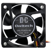 ケース用DCファン 2ボールベアリング 60mmサイズ 20mm厚 ブラック OWL-FE0620L-BK