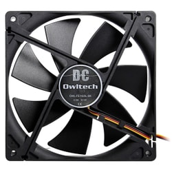 ケース用DCファン 2ボールベアリング 140mmサイズ 25mm厚 ブラック OWL-FE1425L-BK