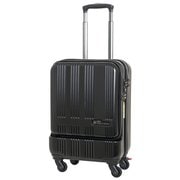 スーツケース フロントオープン 旅行日数目安:1~2泊 35L TSAロック搭載 機内持ち込み可 マットブラック SK-0685-48