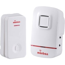 ワイヤレスコールチャイム monban AC式受信機＋瞬間発電式 押ボタンセット OCH-ECL80