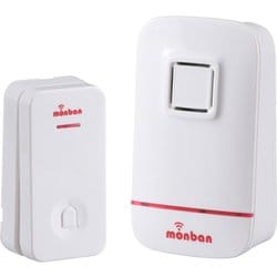 ワイヤレスコールチャイム monban 電池式受信機＋瞬間発電式 押ボタンセット OCH-EC80