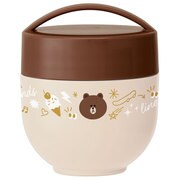 LINEフレンズ ブラウン 超軽量 コンパクト 保温丼ランチジャー LDNC6