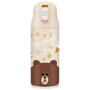 LINEフレンズ ブラウン 超軽量 コンパク ト ロック付ワンプッシュ ステンレスマグ SDPC4