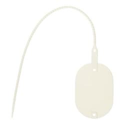KFY-3755W [ワンタッチカラーエフ プラスチック製･線名札 小判形37×55mm 結束部長さ200mm 白]