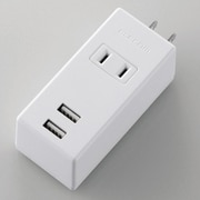 モバイルUSBタップ 縦向き 2ピン スイングプラグ ホワイト MOT-U05-2122WH