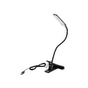 LEDデスクライト クリップタイプ USB+AC対応 広域配光 ブラック LEC-C012BK