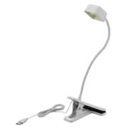 LEDデスクライト クリップタイプ USB+AC対応 電球色 スポット配光 ホワイト LEC-C022WH