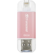 USBメモリ 64GB JetDrive Go 300 iPhone7対応 Lightning 接続 ＆ USB3.1 デュアルコネクタ USBメモリ ローズゴールド 2年保証 TS64GJDG300R