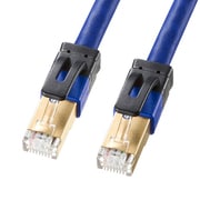 LANケーブル 0.4m CAT7A ブルー 爪折れ防止 二重シールド 金メッキシールドプラグ PoE対応 単線 ScTP ストレート結線 RJ45 KB-T7A-004BL