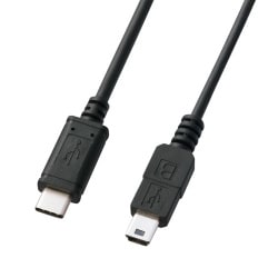 USB2.0 TypeC－miniB ケーブル 2m ブラック KU-CMB20