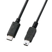 USB2.0 TypeC-miniB ケーブル 2m ブラック KU-CMB20