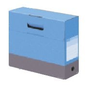 デジャヴカラーズシリーズ ボックスファイル フタ付き A4ヨコ 背幅100mm スカイブルー FL-028BF-BL