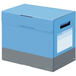 デジャヴカラーズシリーズ ボックスファイル フタ付き A4ヨコ 背幅200mm スカイブルー FL-030BF-BL
