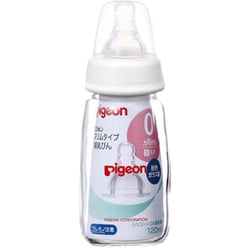 スリムタイプ 哺乳びん [0ヵ月～ 耐熱ガラス製 シリコーンゴム製乳首付 120ml]